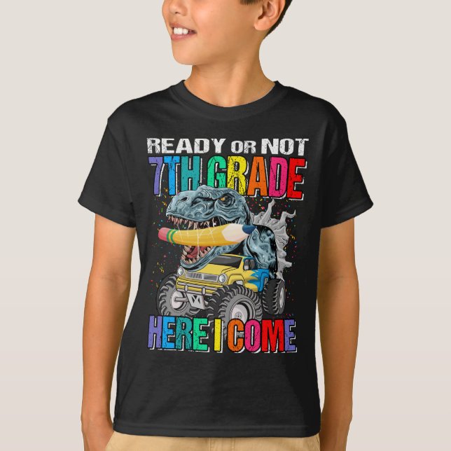 Fertig oder nicht 7. Klasse hier komme ich Monster T-Shirt (Vorderseite)
