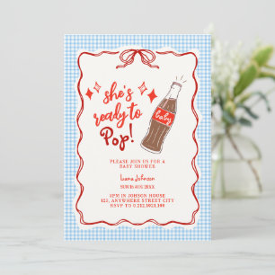 Fertig zum Knallen Cola Flasche Kritzel Baby-Party Einladung