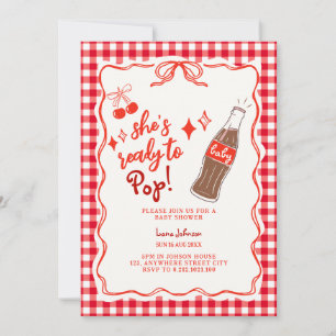 Fertig zum Knallen Cola Flasche Kritzel Baby-Party Einladung