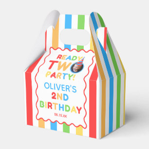 Fertig zum Party feiern 2. Geburtstag Foto Farbig Geschenkschachtel
