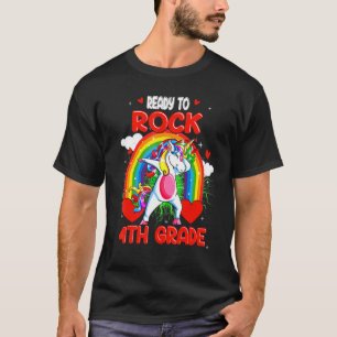 Fertig zum Rock 4. Grade Dabbing Einhorn zurück zu T-Shirt