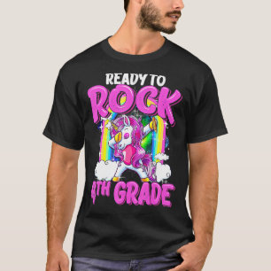 Fertig zum Rock 4. Grade Dabbing Einhorn zurück zu T-Shirt
