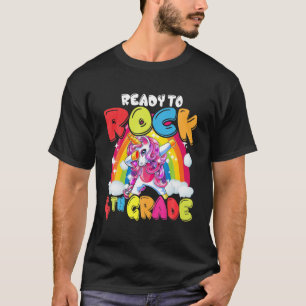 Fertig zum Rock 4th Grade Dabbing Einhorn zurück  T-Shirt