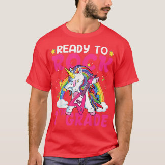 Fertig zum Rock 7. Grade Dabbing Einhorn zurück zu T-Shirt