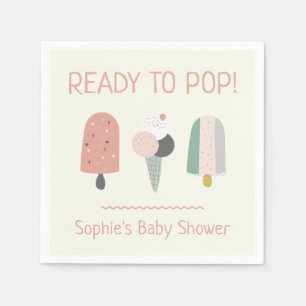 Fertige Pop-Eiscreme-Baby-Shower-Papier-Servietten Serviette