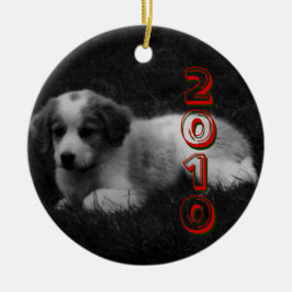 FERTIGEN Sie das erste Weihnachten Ihres Welpen Keramikornament