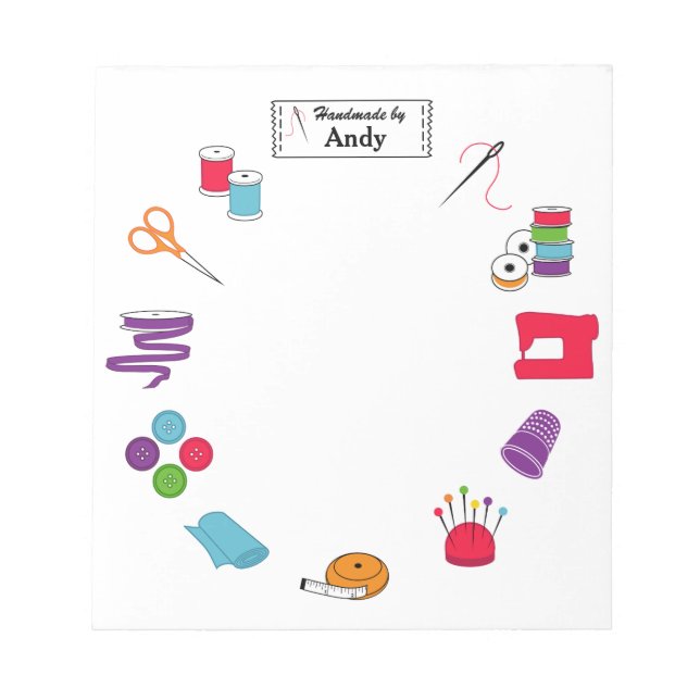 Fertigen Sie den Aufkleber nähen nach rechts Notizblock (Vorderseite)