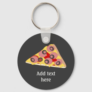 Fertigen Sie diese Pizza-Scheibegraphik besonders Schlüsselanhänger