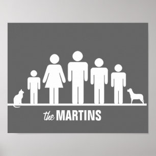 Fertigen Sie eine Familie von Plakat fünf