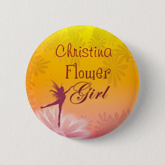 Fertigen Sie Ihren eigenen Blumenmädchenknopf Button (Vorderseite)