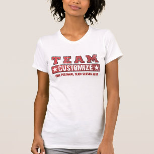 Fertigen Sie Ihren Team-Namen und Slogan - Rot T-Shirt