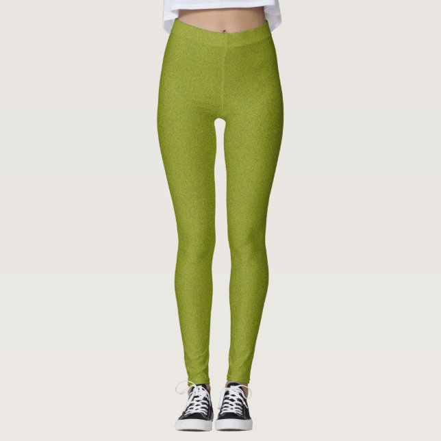 Fertigen Sie Limonen grünen Kornhintergrund Leggings (Vorderseite)