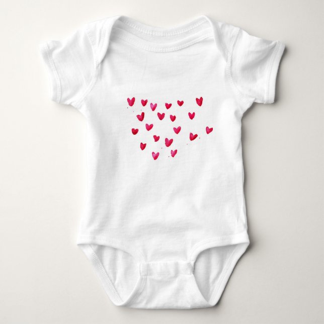 Fertigen Sie Namen mit frohen Herzen besonders an Baby Strampler (Vorderseite)