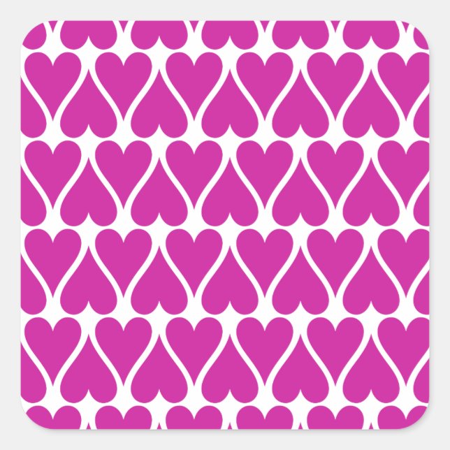 Fertigen Sie rosa Herzen besonders an Quadratischer Aufkleber (Vorderseite)