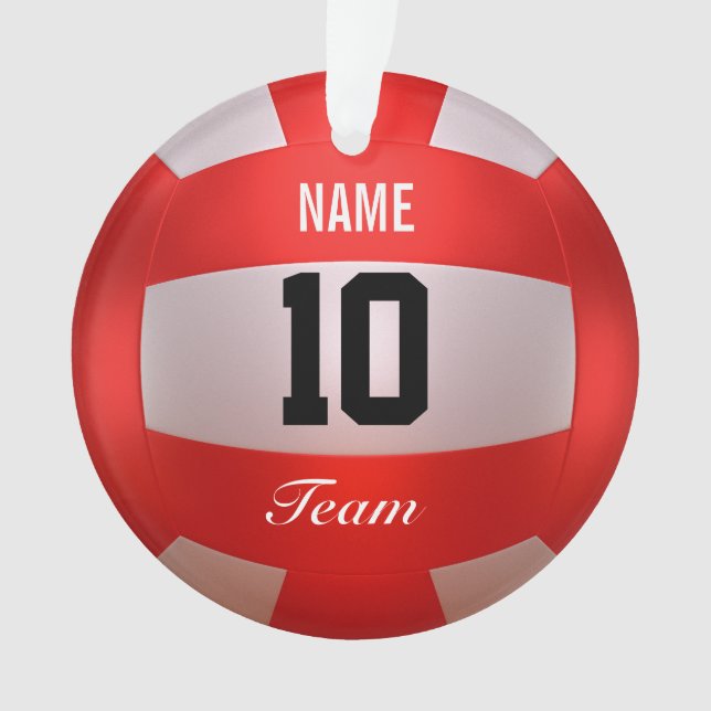 Fertigen Sie roten Volleyball besonders an Ornament (Vorderseite)