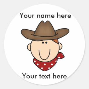 Fertigen Sie sich Cowboy besonders an Runder Aufkleber