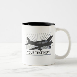 Fertigen Sie Text - niedriger Flügel-Flugzeug Zweifarbige Tasse