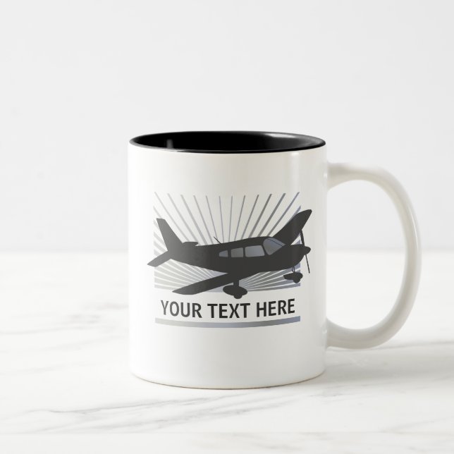 Fertigen Sie Text - niedriger Flügel-Flugzeug Zweifarbige Tasse (Rechts)