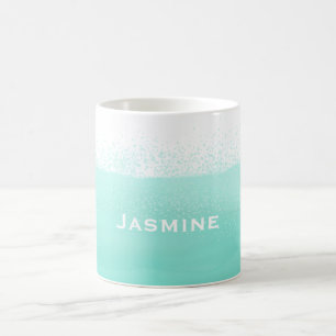 Fertigen tadelloses grünes Aquarellspritzen des Kaffeetasse