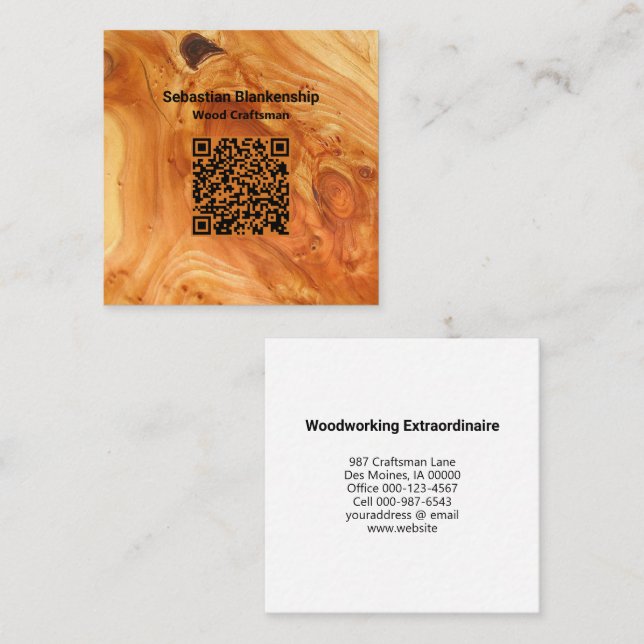 Fertiger handwerklicher Handwerker für Textur aus  Quadratische Visitenkarte (Vorne/Hinten)