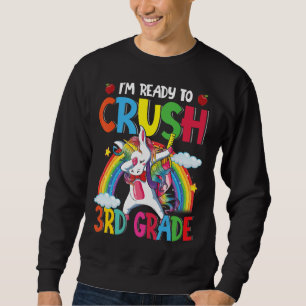 Fertigputz 3. Grade Dabbing Einhorn zurück zum Sch Sweatshirt