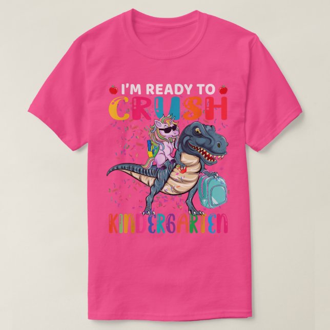 Fertigputz Kindergarten Niedlich Unicorn T Red Bac T-Shirt (Design vorne)