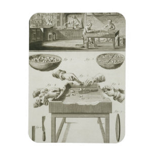 Fertigung der Flaschenkorken, vom 'Encyclopedi Magnet