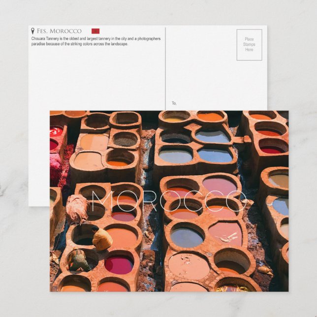 Fès, Carte postale du Maroc (Devant / Derrière)