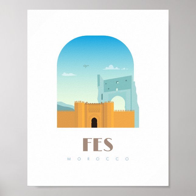 Fes city morocco Skyline Poster (Vorne)