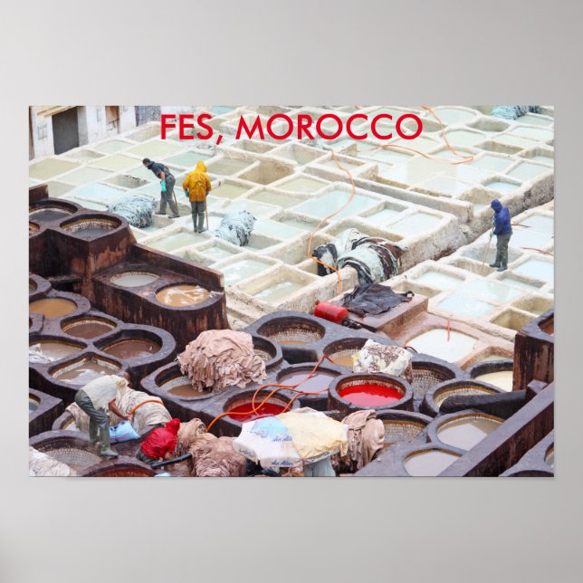 Fes-Gerbereien, Marokko Poster (Vorne)