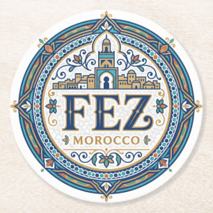 Fès Marokko Runder Pappuntersetzer
