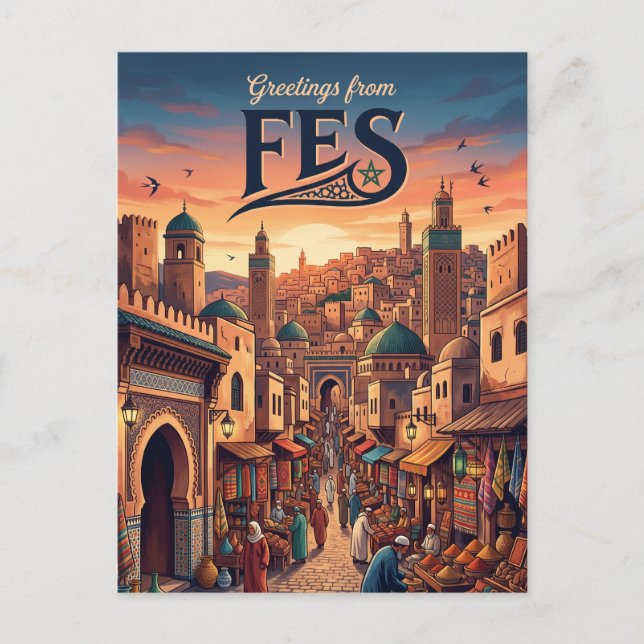 Fes Medina Marokko Postkarte (Vorderseite)