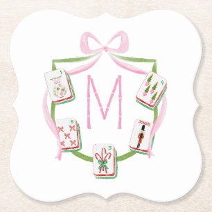 Feschives Mahjong-Feiertags-Wappen Untersetzer