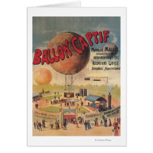 Fesselballonfahrten auf einem Ausstellungsposter