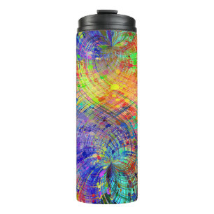 Fesselnde farbenfrohe Spiralen Thermosbecher