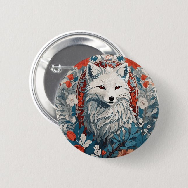 Fesselndes Arktis-Fuchs-Wildleben  Button (Vorne & Hinten)