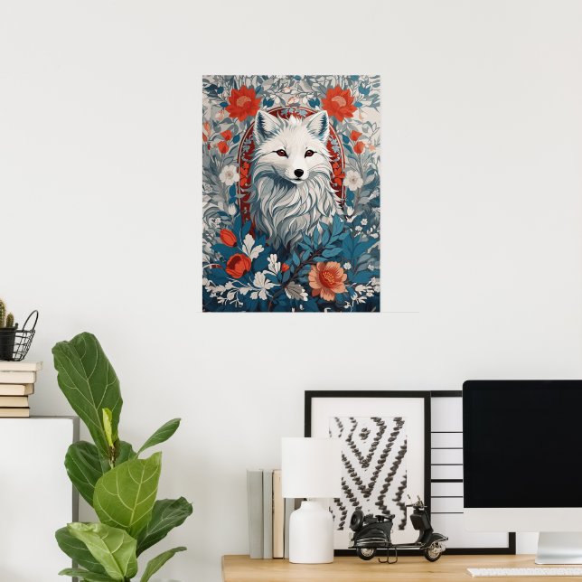 Fesselndes Arktis-Fuchs-Wildleben  Poster (Heimbüro)