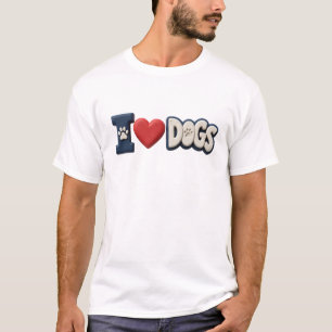 Fesselndes Blau I LOVE DOGS Stil Statement T-Shirt