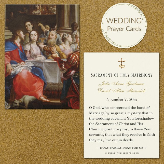 Fest bei Cana Wedding Holy Card (Traditional Catholic Wedding Prayer Cards)