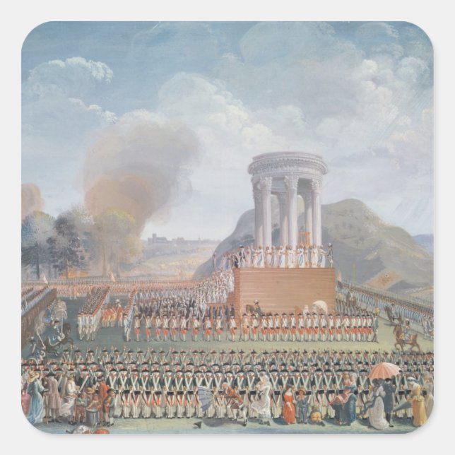Fest der Föderation, 14. Juli 1790 Quadratischer Aufkleber (Vorderseite)