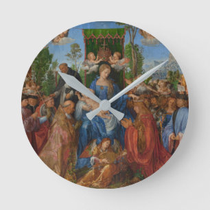 Fest der Rose Garlands, 1506 (Holzöl) Runde Wanduhr
