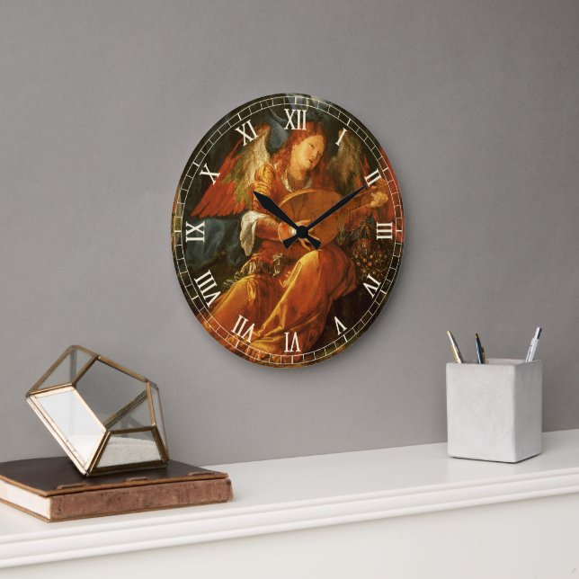 Fest der Rose Garlands Engel von Albrecht Durer Große Wanduhr (Büro)