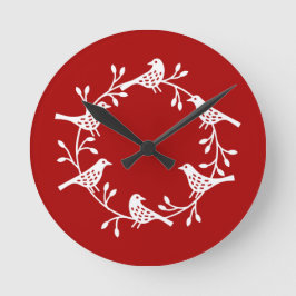 Fest der Vogel und der Blume Skandinavien Runde Wanduhr