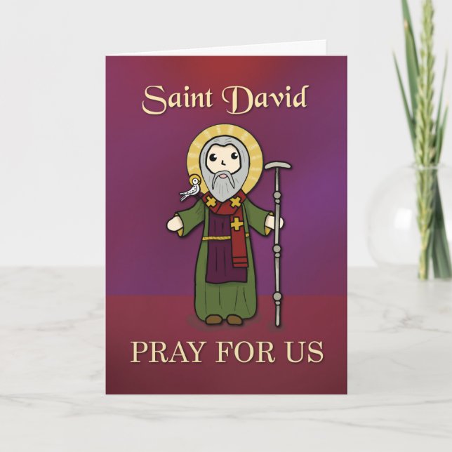 Fest des hl. David Simple Saint Pray für uns Karte (Vorderseite)