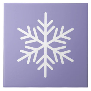 Fest festes, weißes, nordisches Schneeflocken Lila Fliese