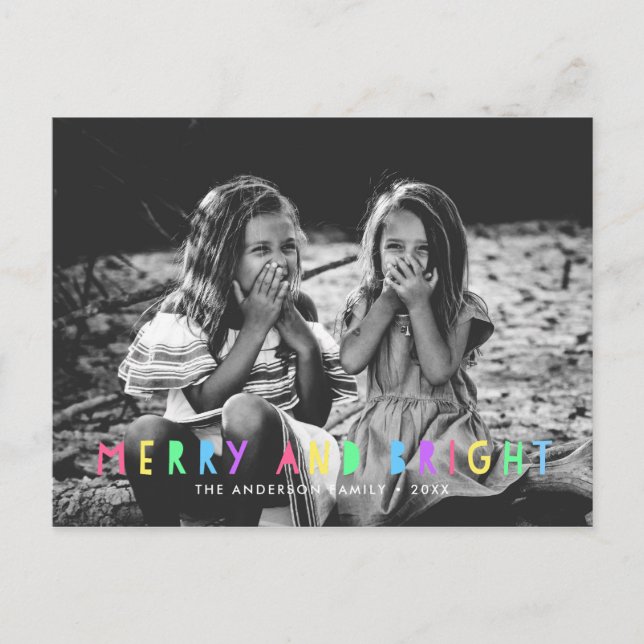 Fest fröhlich und hell Single Foto Weihnachten (Vorderseite)