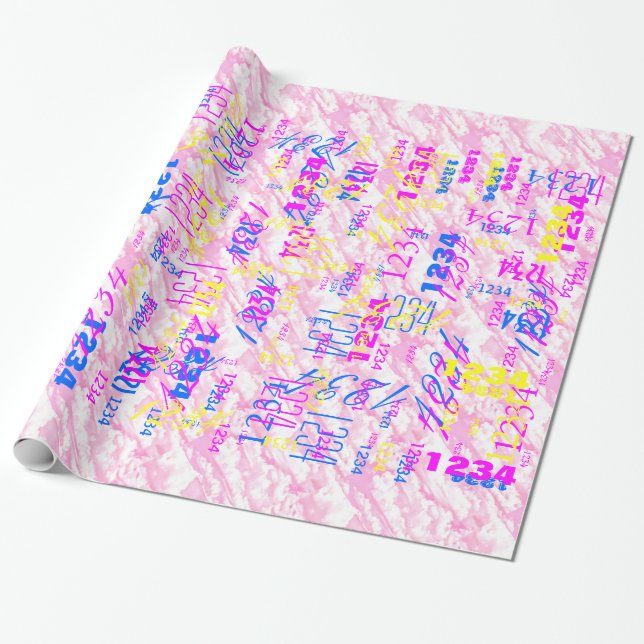 Fest Fuchsia Pink Clouds Dekoration Geschenkpapier (Ungerollt)