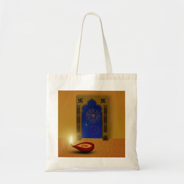 Fest glückliche Diwali Feuerwerke - Tasche des Hau (Vorne)