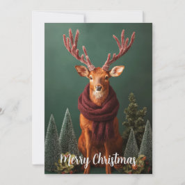 Fest Hirsche mit Rotem Scarf Weihnachten