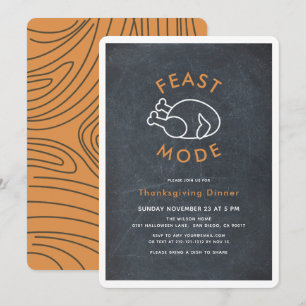 Fest Mode Türkei Chalkboard Erntedank Dinner Einladung
